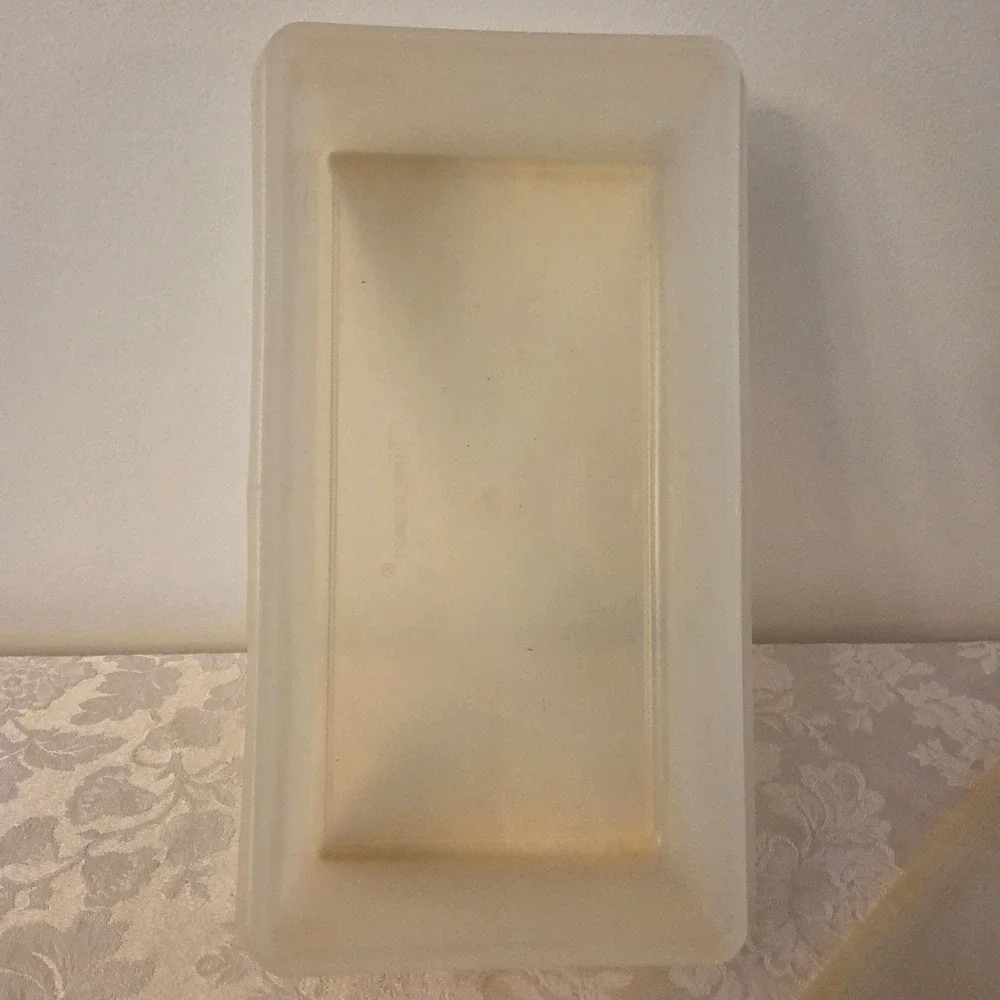 Vintage Tupperware Frosted Clear Rectangular 11x6.5x3.5 Storage 677-2 678-2